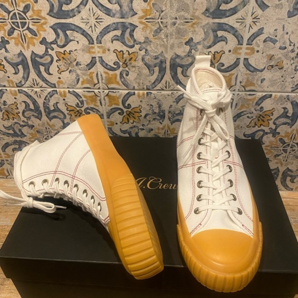 J.CREW high top canvas sneakers in ivory gum✨see my closet for other colors too!